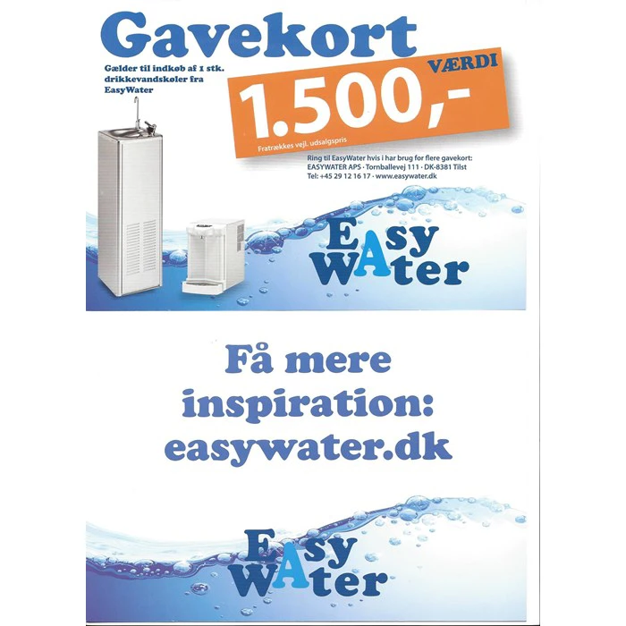 Gavekort på kr. 1.500 til EASYWater